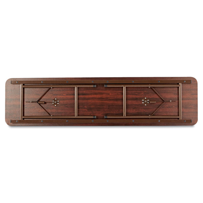 Wood Folding Table, Rectangular, 71.88w x 17.75d x 29.13h, Mahogany