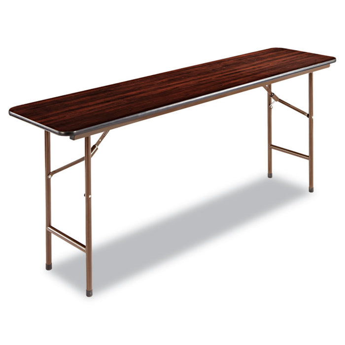 Wood Folding Table, Rectangular, 71.88w x 17.75d x 29.13h, Mahogany