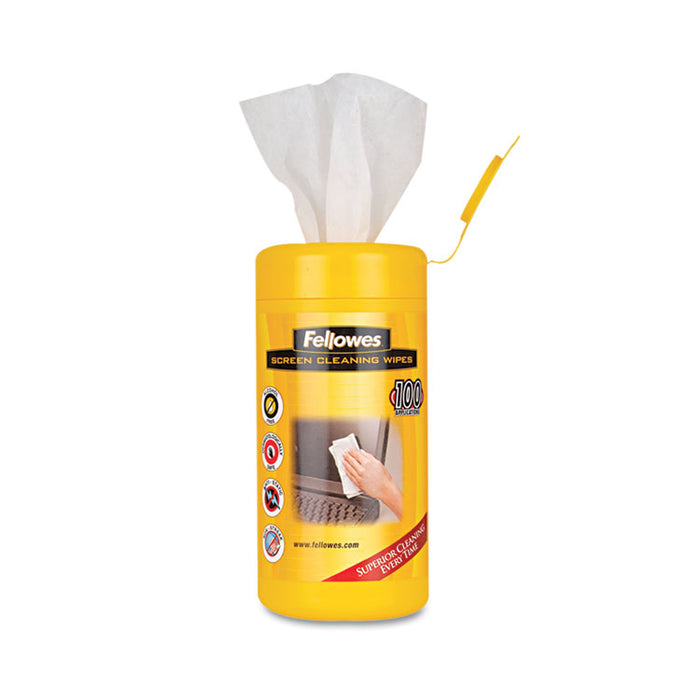 Screen Cleaning Wet Wipes, 5.12" x 5.90", 100/Tub