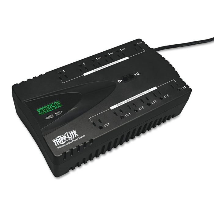 ECO Series Energy-Saving Standby UPS, USB, LCD Display, 12 Outlets, 850 VA, 420J