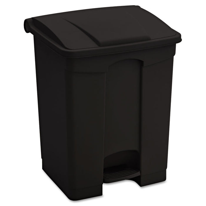 Large Capacity Plastic Step-On Receptacle, 17 gal, Black