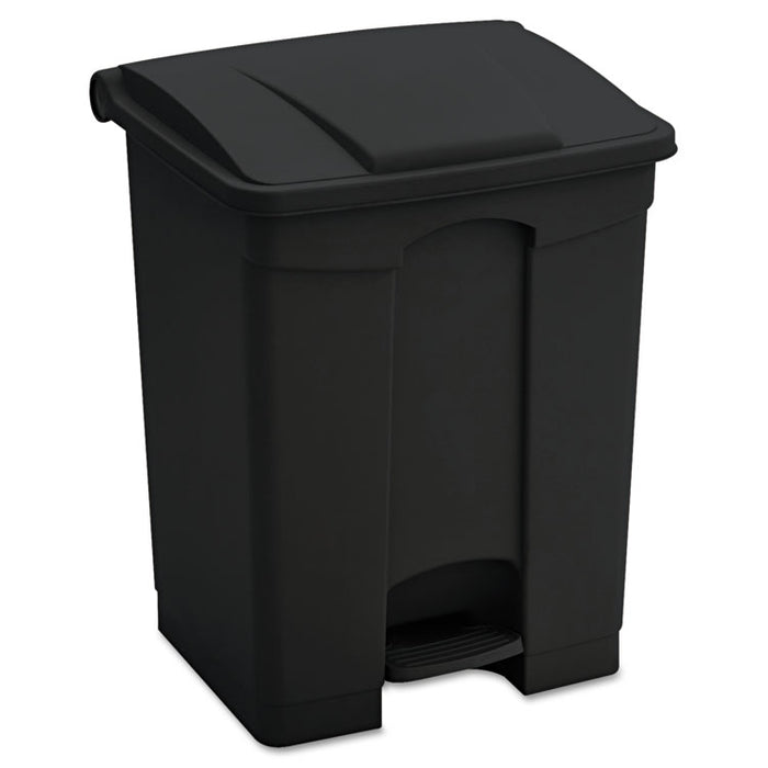 Large Capacity Plastic Step-On Receptacle, 23 gal, Black