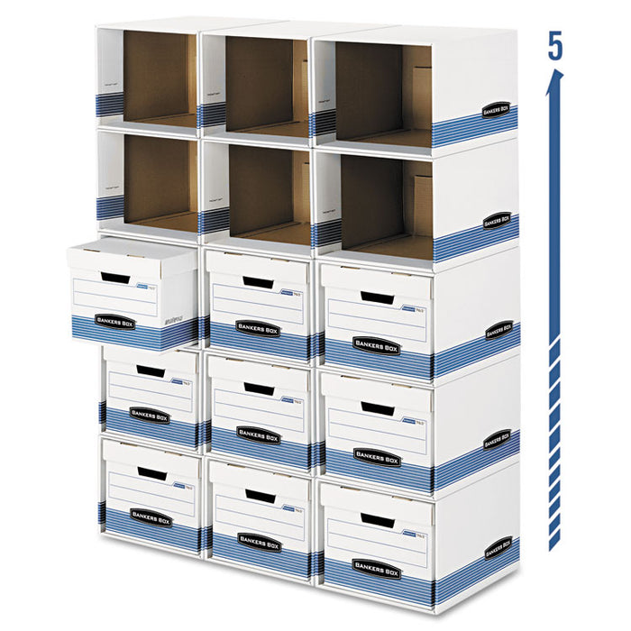 File/Cube Box Shell, Legal/Letter, 12 x 15 x 10, White/Blue