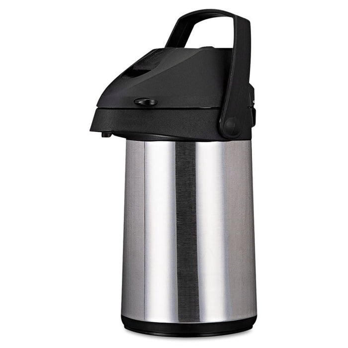 Direct Brew/Serve Insulated Airpot with Carry Handle, 2200mL, Stainless Steel