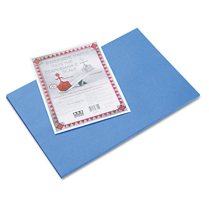 Riverside Construction Paper, 76lb, 12 x 18, Blue, 50/Pack