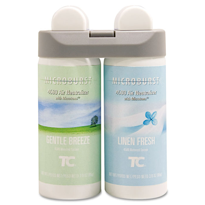 Microburst Duet Refills, Gentle Breeze/Linen Fresh, 3 oz, 4/Carton