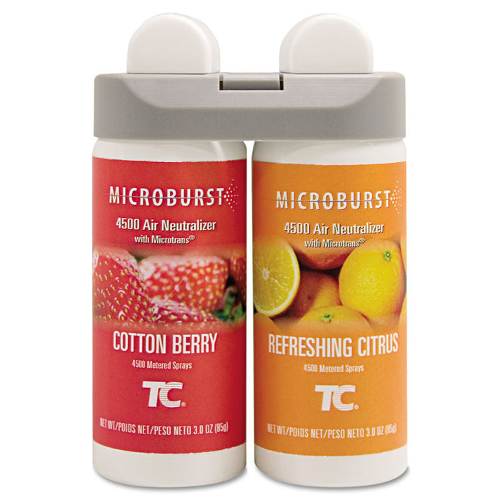 Microburst Duet Refills, Cotton Berry/Refreshing Citrus, 3 oz, 4/Carton