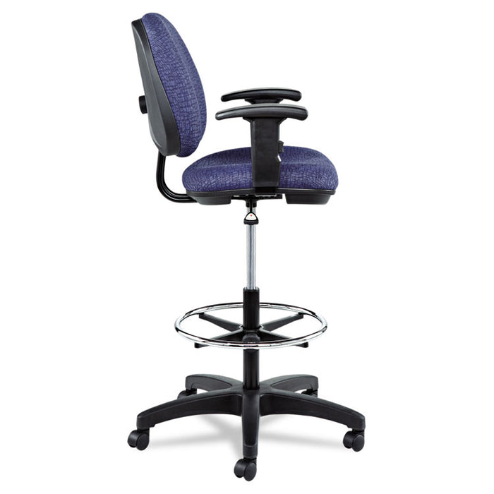 Alera Interval Series Swivel Task Stool, 33.26" Seat Height, Supports up to 275 lbs., Marine Blue Seat/Marine Blue Back