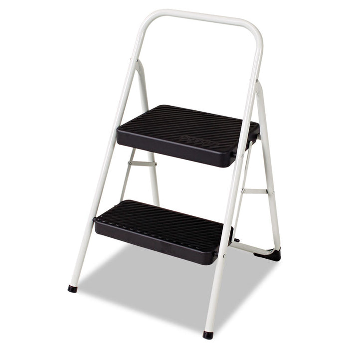 2-Step Folding Steel Step Stool, 200 lb Capacity, 17.38w x 18d x 28.13h, Cool Gray