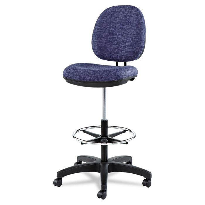 Alera Interval Series Swivel Task Stool, 33.26" Seat Height, Supports up to 275 lbs., Marine Blue Seat/Marine Blue Back