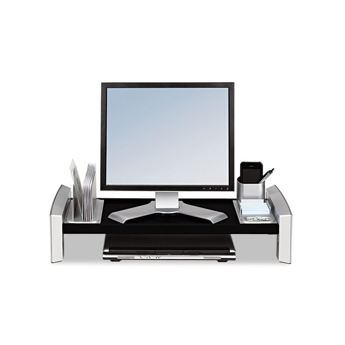 Professional Series Flat Panel Workstation, 25.88" x 11.5" x 2.5" to 4.5", Black/Silver, Supports 40 lbs