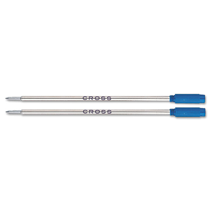 Refills for Cross Ballpoint Pens, Medium Conical Tip, Blue Ink, 2/Pack