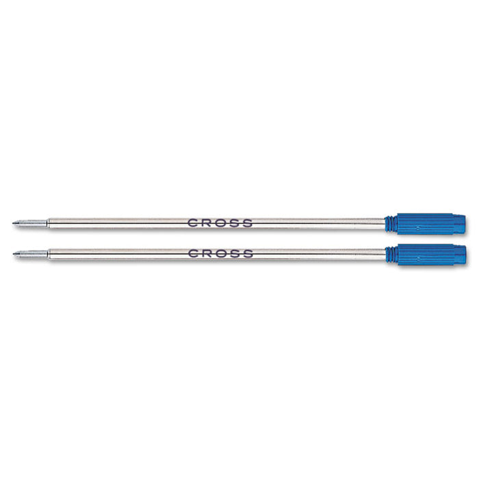 Refills for Cross Ballpoint Pens, Medium Conical Tip, Blue Ink, 2/Pack