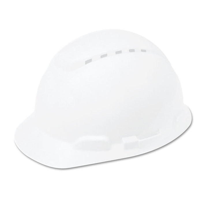 H-700 Series Hard Hat with Four Point Ratchet Suspension, Vented, White