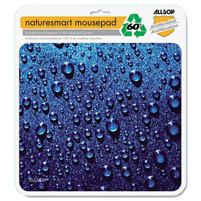 Naturesmart Mouse Pad, Raindrops Design, 8 1/2 x 8 x 1/10
