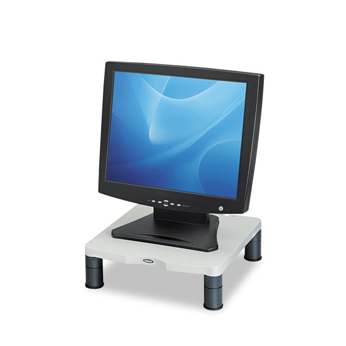 Standard Monitor Riser, For 21" Monitors, 13.38" x 13.63" x 2" to 4", Platinum/Graphite, Supports 60 lbs