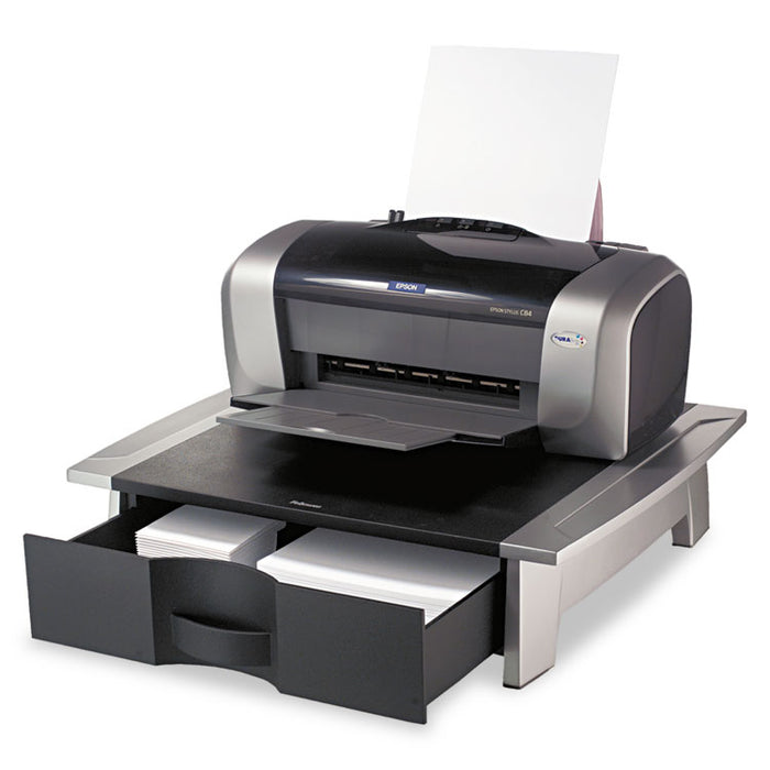 Office Suites Printer/Machine Stand, 21 1/4 x 18 1/16 x 5 1/4, Black/Silver