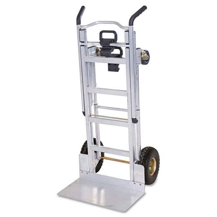 3-in-1 Convertible Hand Truck, 800-1000lb Cap., 21.06 x 21.85 x 48.03, Aluminum