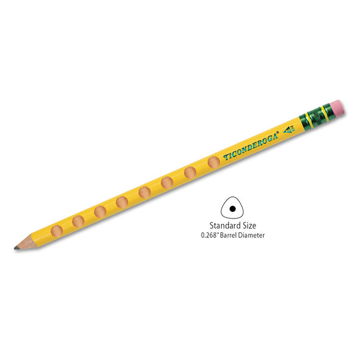 Groove Pencils, HB (#2), Black Lead, Yellow Barrel, 10/Pack