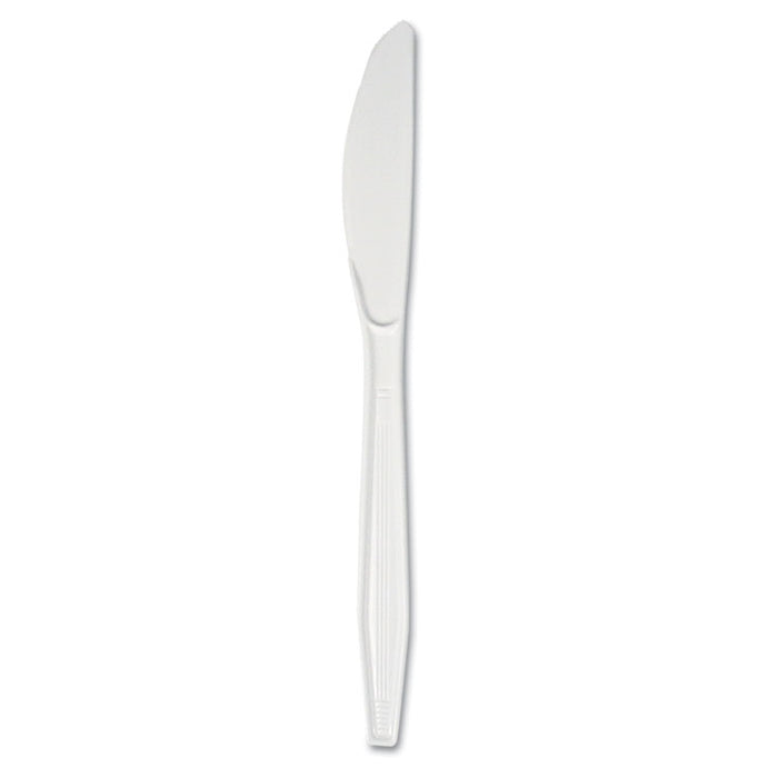 Mediumweight Polystyrene Cutlery, Knife, White, 10 Boxes of 100/Carton