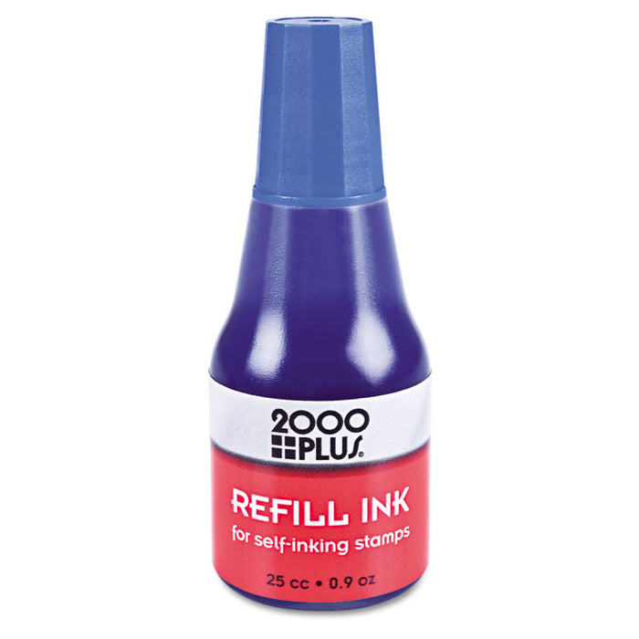 Self-Inking Refill Ink, Blue, 0.9 oz. Bottle