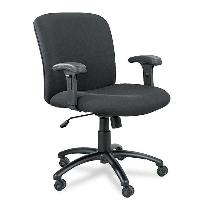 Uber Big and Tall Series Mid Back Chair, Supports up to 500 lbs., Black Seat/Black Back, Black Base