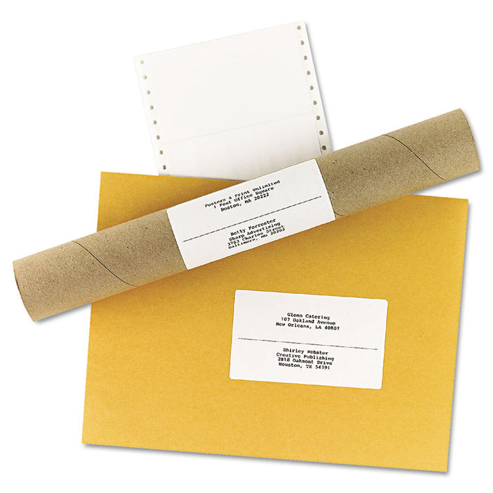 Dot Matrix Printer Mailing Labels, Pin-Fed Printers, 2.94 x 5, White, 3,000/Box