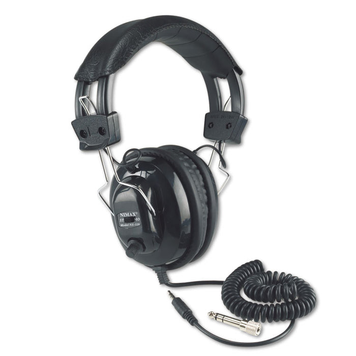 Deluxe Stereo Headphones w/Mono Volume Control, Black