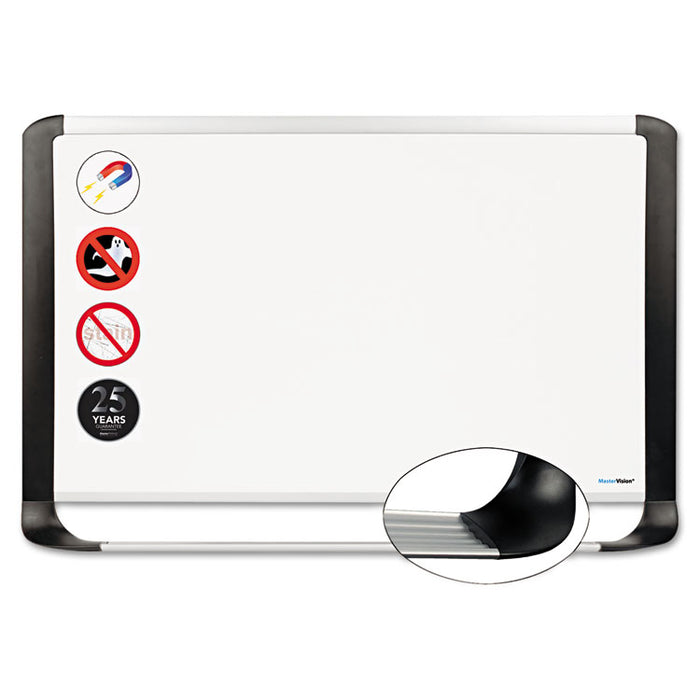 Porcelain Magnetic Dry Erase Board, 36 x 48, White/Silver