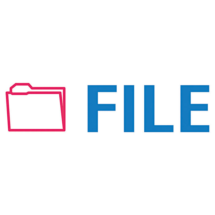 Pre-Inked Shutter Stamp, Red/Blue, FILE, 1 5/8 x 1/2