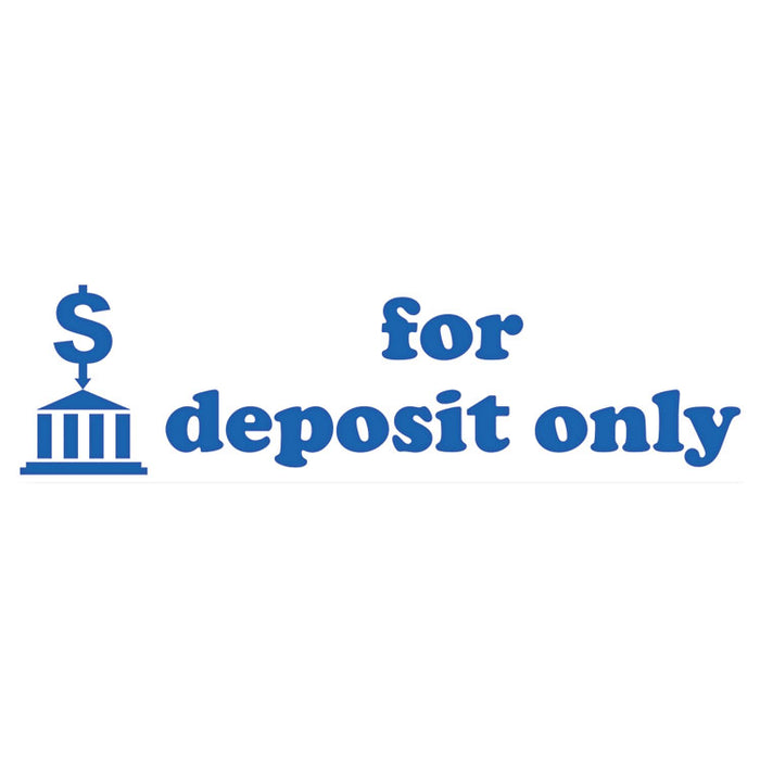 Pre-Inked Shutter Stamp, Blue, FOR DEPOSIT ONLY, 1 5/8 x 1/2