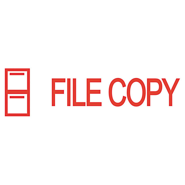 Pre-Inked Shutter Stamp, Red, FILE COPY, 1 5/8 x 1/2