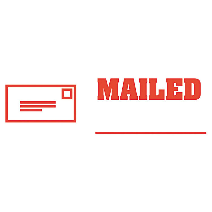 Pre-Inked Shutter Stamp, Red, MAILED, 1 5/8 x 1/2