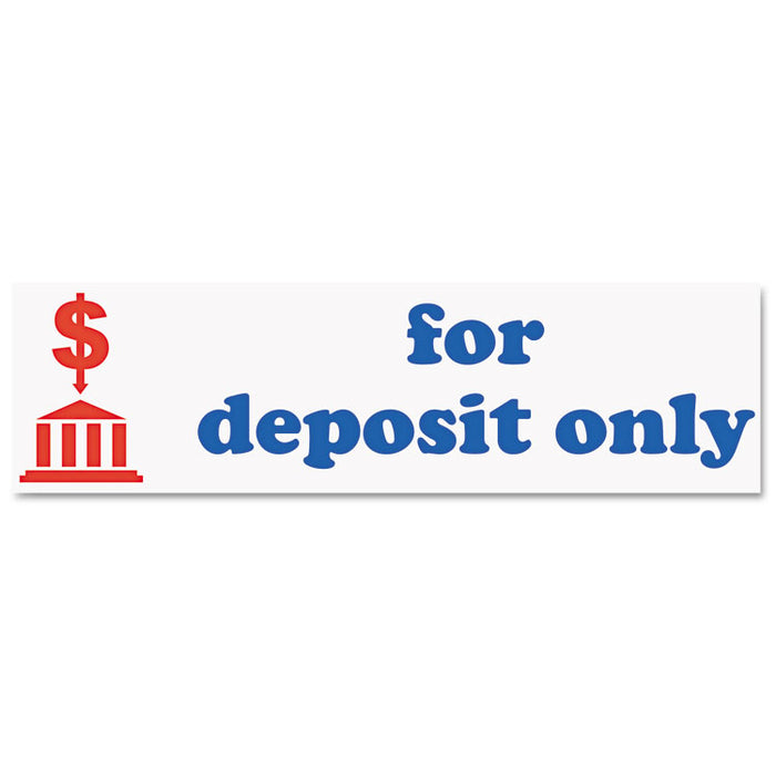 Pre-Inked Shutter Stamp, Red/Blue, FOR DEPOSIT ONLY, 1 5/8 x 1/2