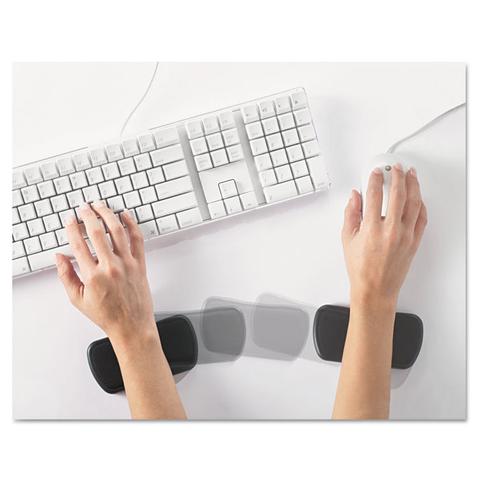 Rolling Wrist Rest, 5 x 2 1/2 x 5/8, Black