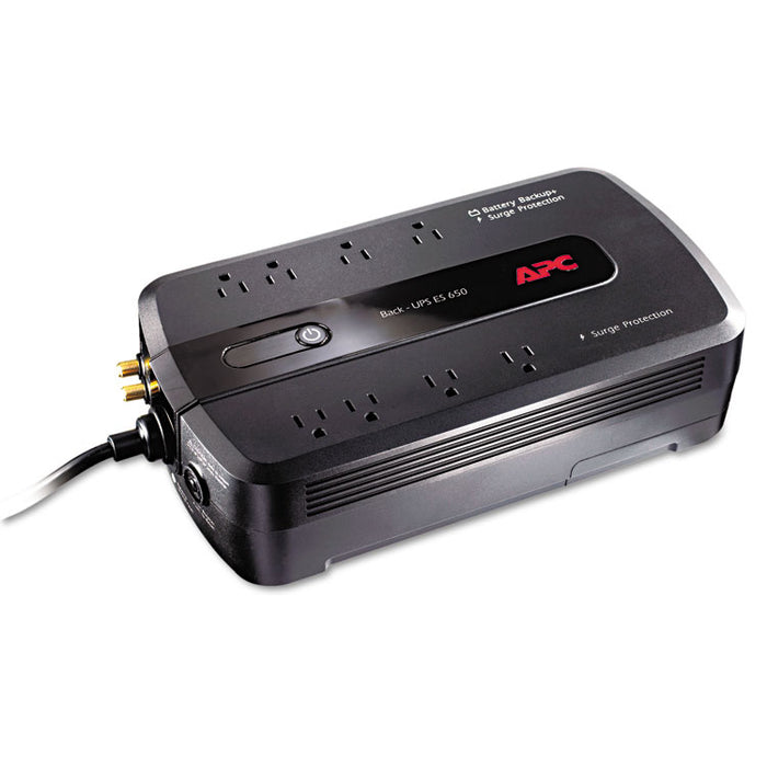 BE650G1 Back-UPS ES 650 Battery Backup System, 8 Outlets, 650VA, 340 J