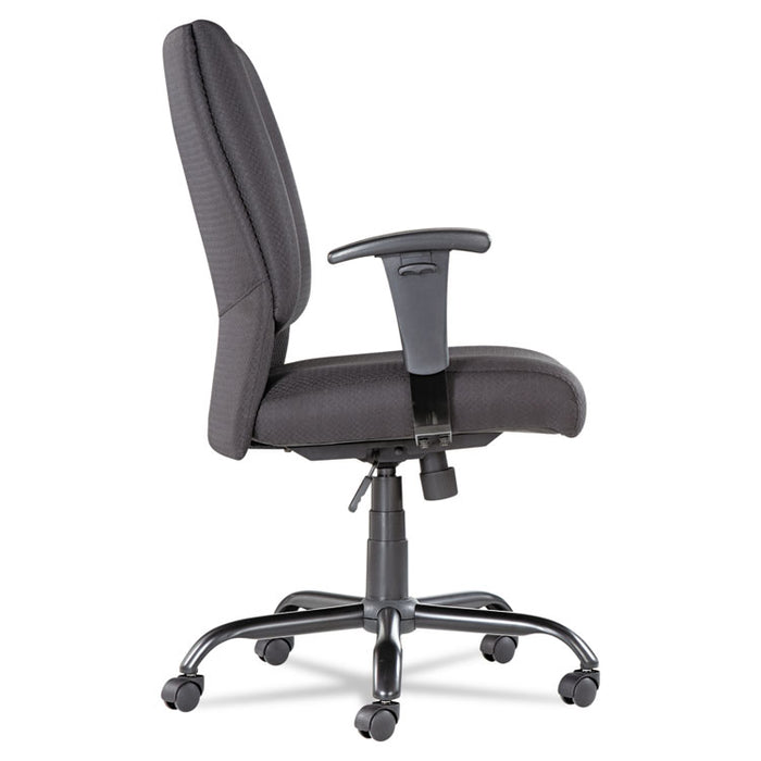Big and Tall Swivel/Tilt Mid-Back Chair, Supports up to 450 lbs., Black Seat/Black Back, Black Base