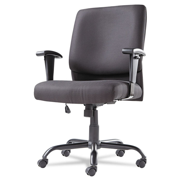 Big and Tall Swivel/Tilt Mid-Back Chair, Supports up to 450 lbs., Black Seat/Black Back, Black Base