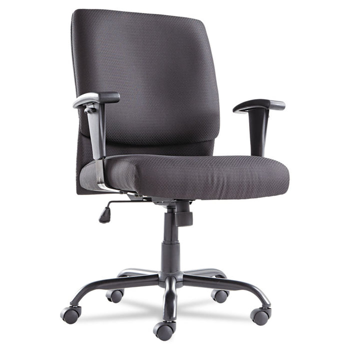 Big and Tall Swivel/Tilt Mid-Back Chair, Supports up to 450 lbs., Black Seat/Black Back, Black Base