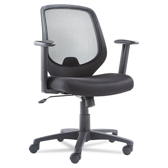 Swivel/Tilt Mesh Mid-Back Chair, Supports up to 250 lbs., Black Seat/Black Back, Black Base
