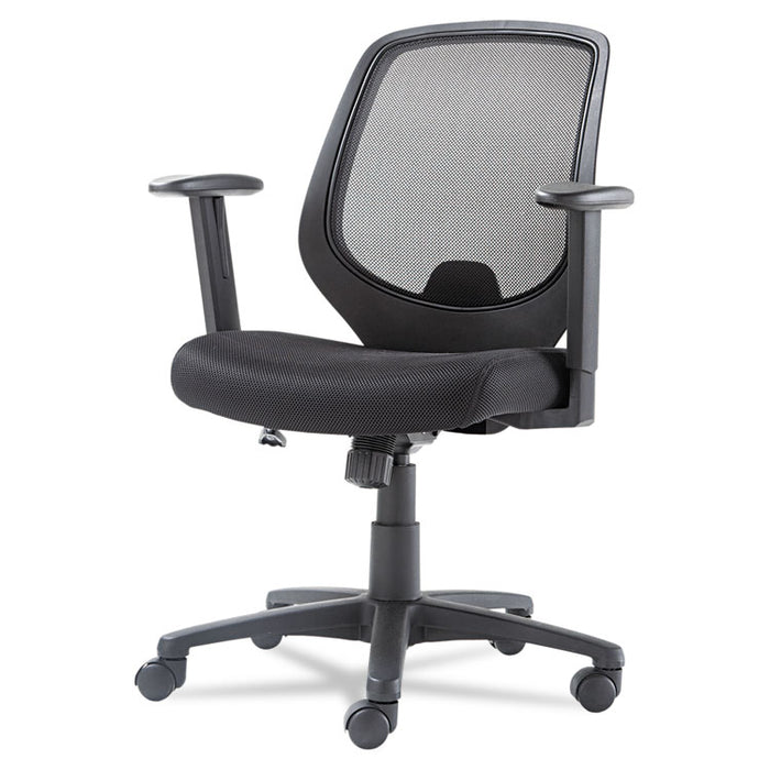 Swivel/Tilt Mesh Mid-Back Chair, Supports up to 250 lbs., Black Seat/Black Back, Black Base