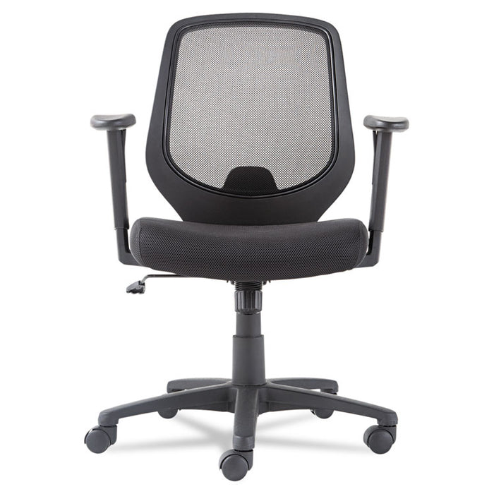 Swivel/Tilt Mesh Mid-Back Chair, Supports up to 250 lbs., Black Seat/Black Back, Black Base
