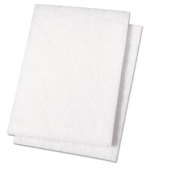 Light Duty Scour Pad, White, 6 x 9, 20/Carton