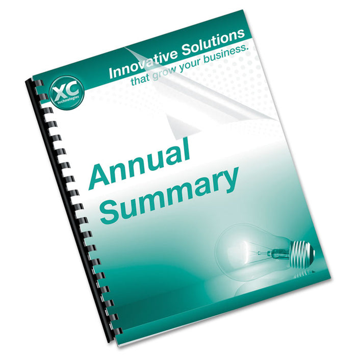 Crystals Transparent Presentation Covers for Binding Systems, Clear, with Square Corners, 11 x 8.5, Unpunched, 100/Pack