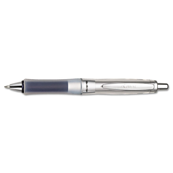 Dr. Grip Center of Gravity Retractable Ballpoint Pen, 1mm, Black Ink, Silver/Gray Barrel