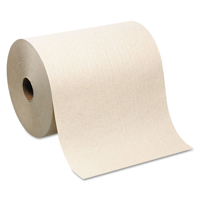 Hardwound Roll Paper Towel, Nonperforated, 7.87" x 1,000 ft, Brown, 6 Rolls/Carton
