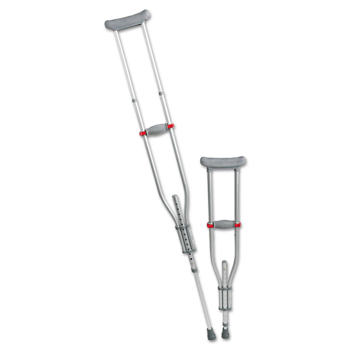 Quick Fit Push Button Aluminum Crutches, Adjustable, 4' 7" to 6' 7"