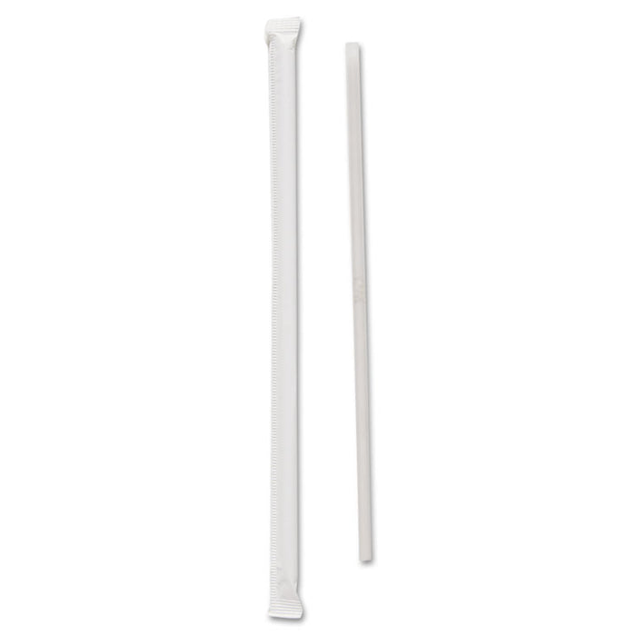 Wrapped Jumbo Straws, Polypropylene, 7 3/4", Translucent, 500/Pack, 24 Pk/Ctn