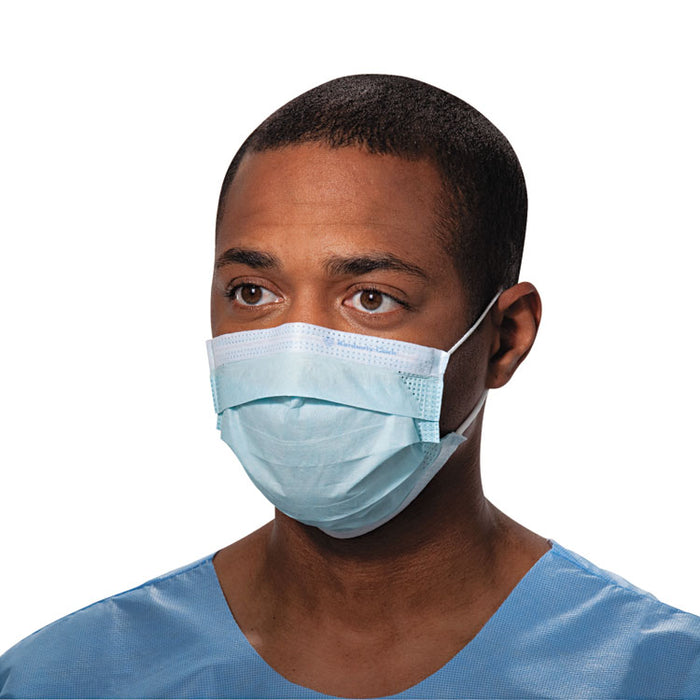 Procedure Mask, Pleat-Style w/Ear Loops, Blue, 500/Carton