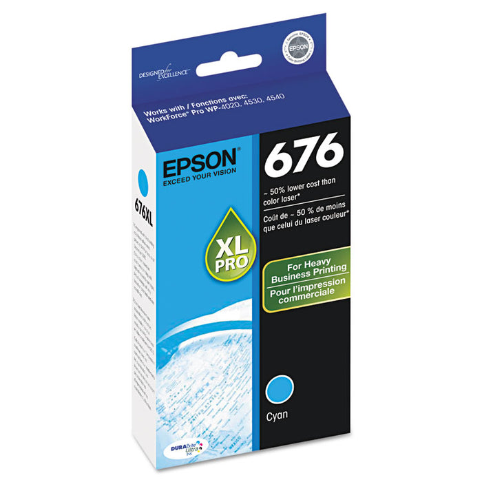 T676XL220-S (676XL) High-Yield Ink, 2,400 Page-Yield, Cyan
